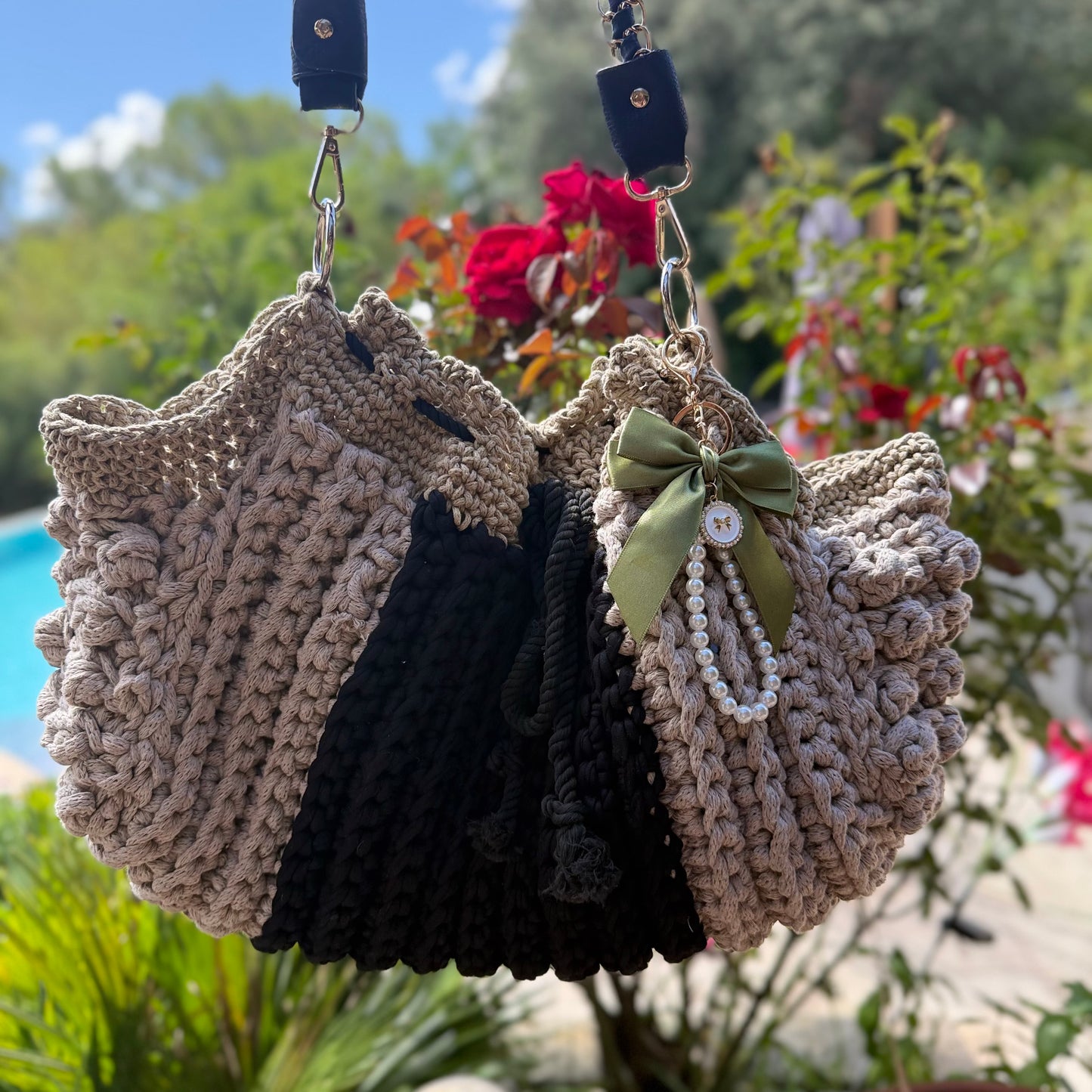Sacs en crochet macramé